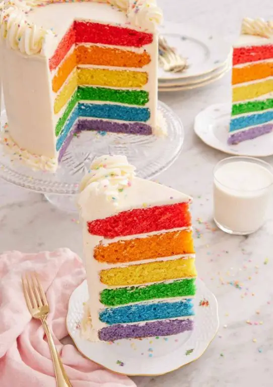 Rainbow Layered Sugarpaste Cake