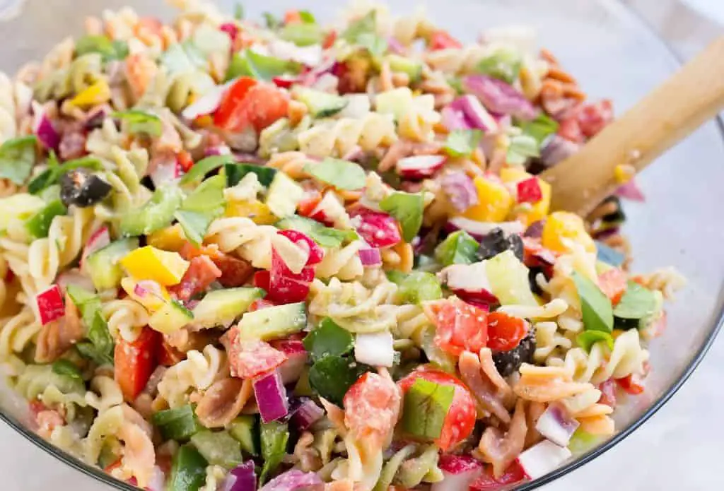 Rainbow Veggie Pasta Salad