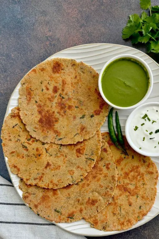 Rajgira Paratha with Mint Chutney