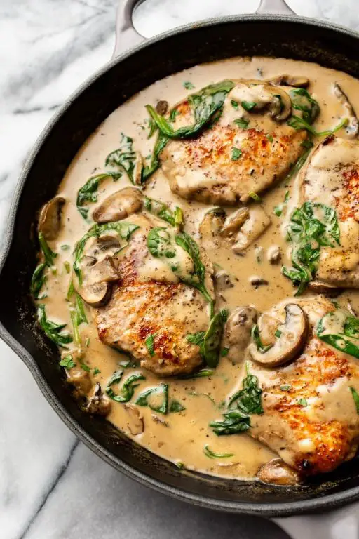 Ranch Pork Chops with Creamy Spinach