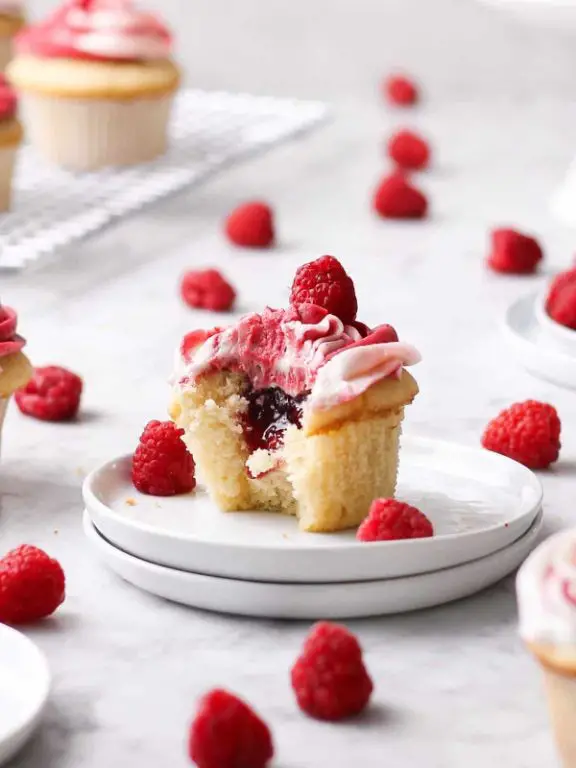Raspberry Almond Cupcakes