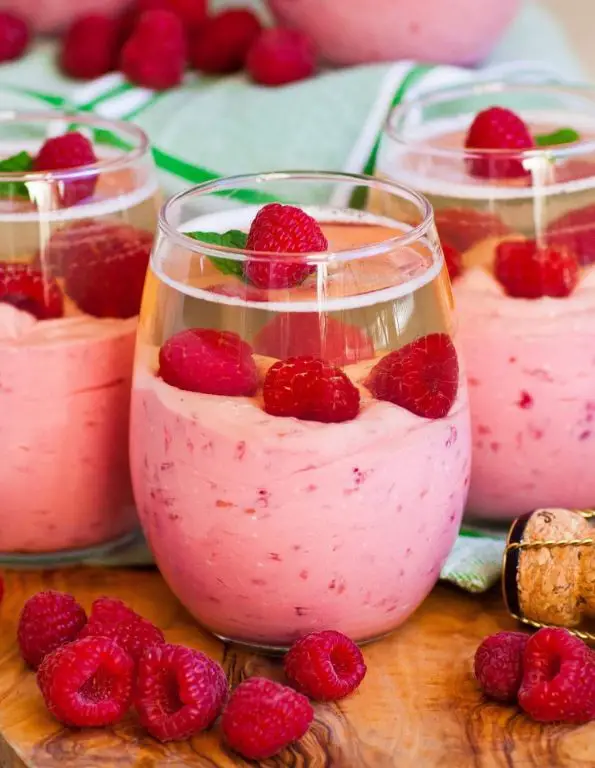 Raspberry Champagne Gelatin Parfait