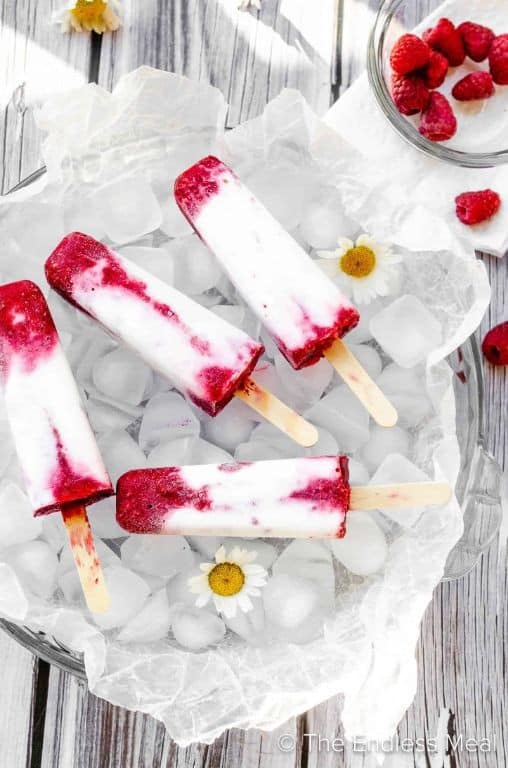 Raspberry Coconut Ice Pops
