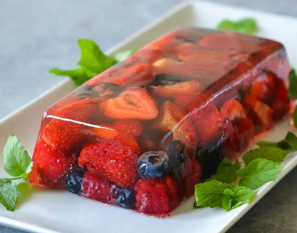 Raspberry Gelatin Terrine