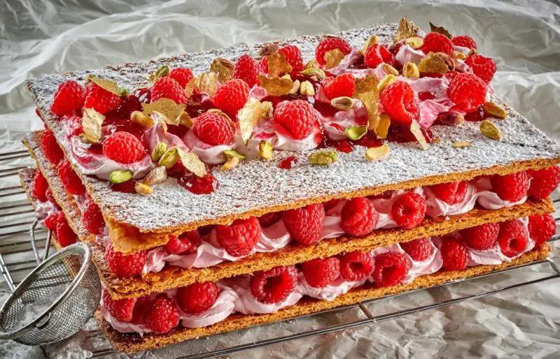 Raspberry Pistachio Mille-Feuille