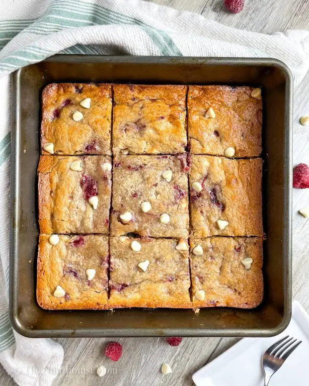 Raspberry Protein Blondies