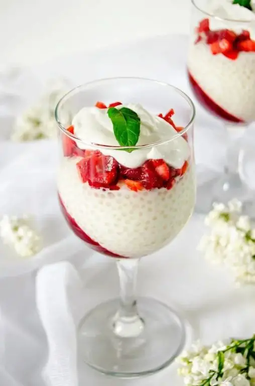 Raspberry Rose Tapioca Pudding