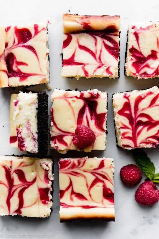 Raspberry White Chocolate Cheesecake Bars