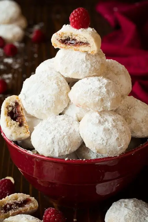 Raspberry-Filled Powdered Sugar Cookies