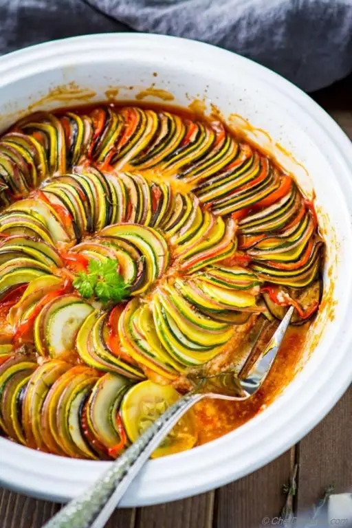 Ratatouille with Creme Fraiche Drizzle
