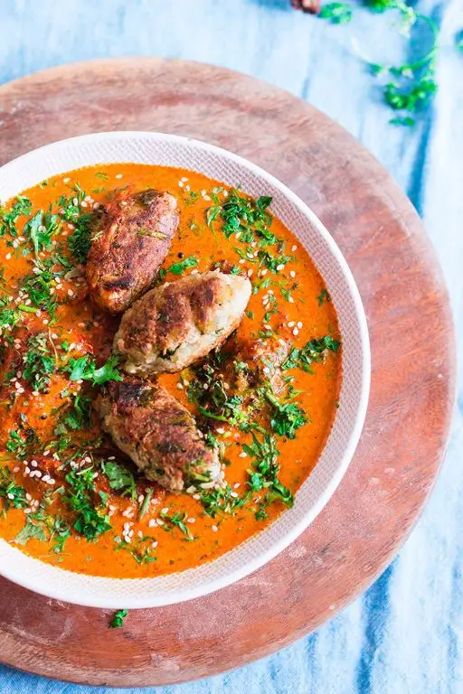 Raw Banana Kofta in Tomato Gravy