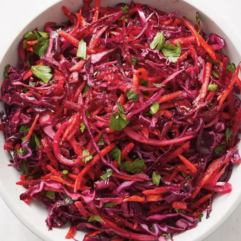 Raw Cabbage and Beetroot Slaw