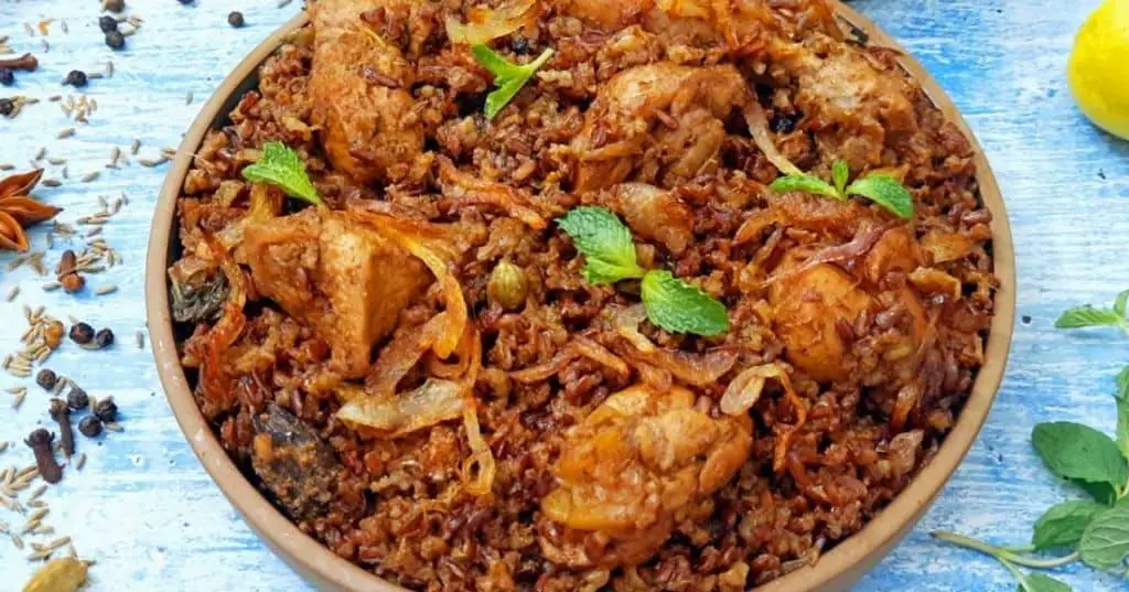 Red Rice Biryani with Spices