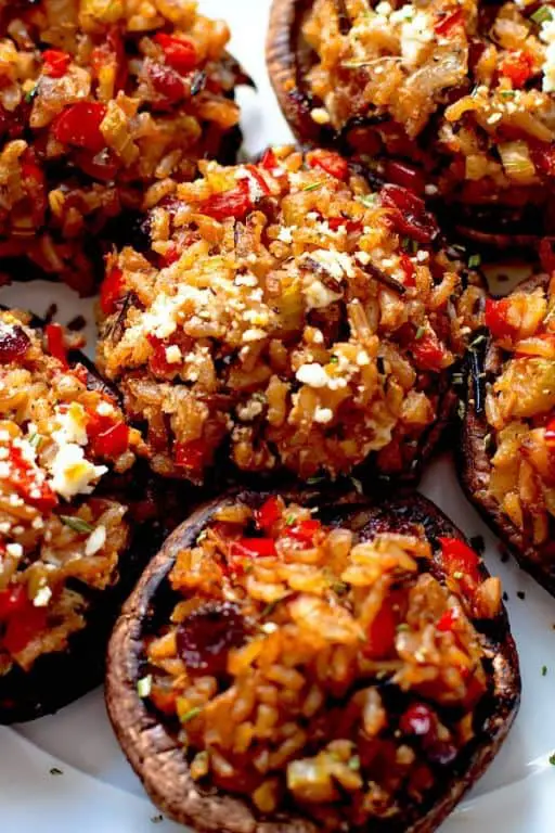 Red Rice and Kale Stuffed Portobellos