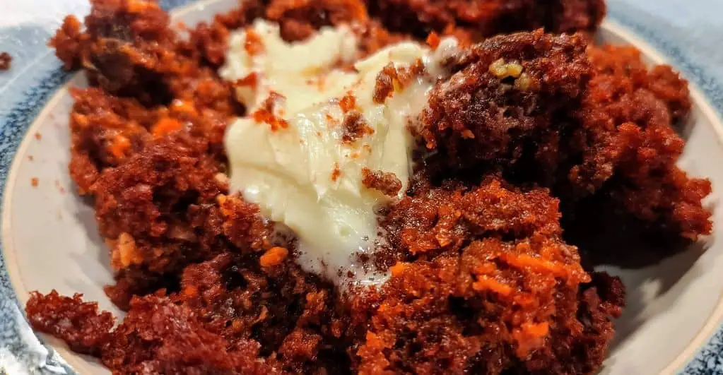 Red Velvet Cake Mix Bread Pudding with Caramel Sauce
