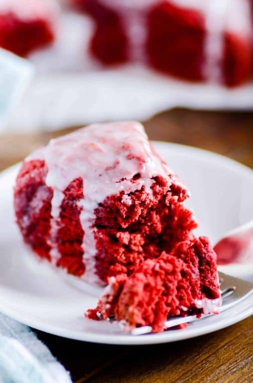 Red Velvet Cake Mix Scones with Lemon Glaze