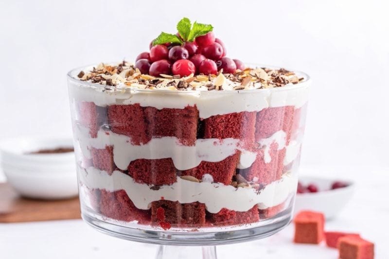 Red Velvet Cake Mix Trifle with Whipped Cream