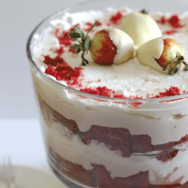 Red Velvet Mini Trifle with Cream Cheese Frosting