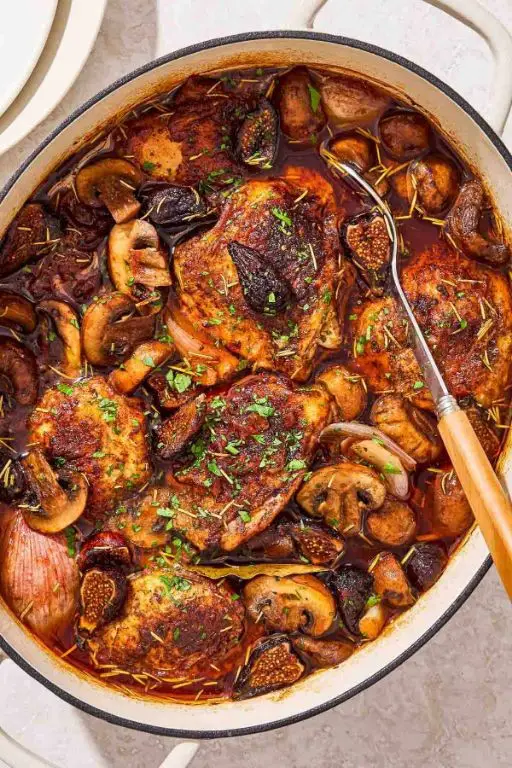Red Wine Braised Chicken Thighs