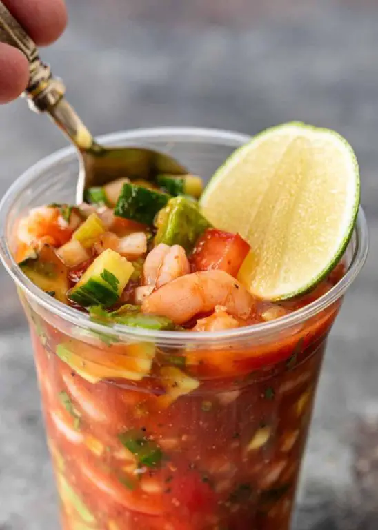 Refreshing Mexican Shrimp Cocktail with Orange Juice