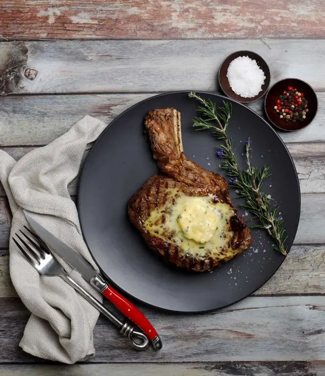 Reverse-Seared Ribeye Steak with Garlic Butter