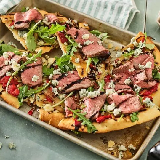 Ribeye Steak and Caramelized Onion Flatbread