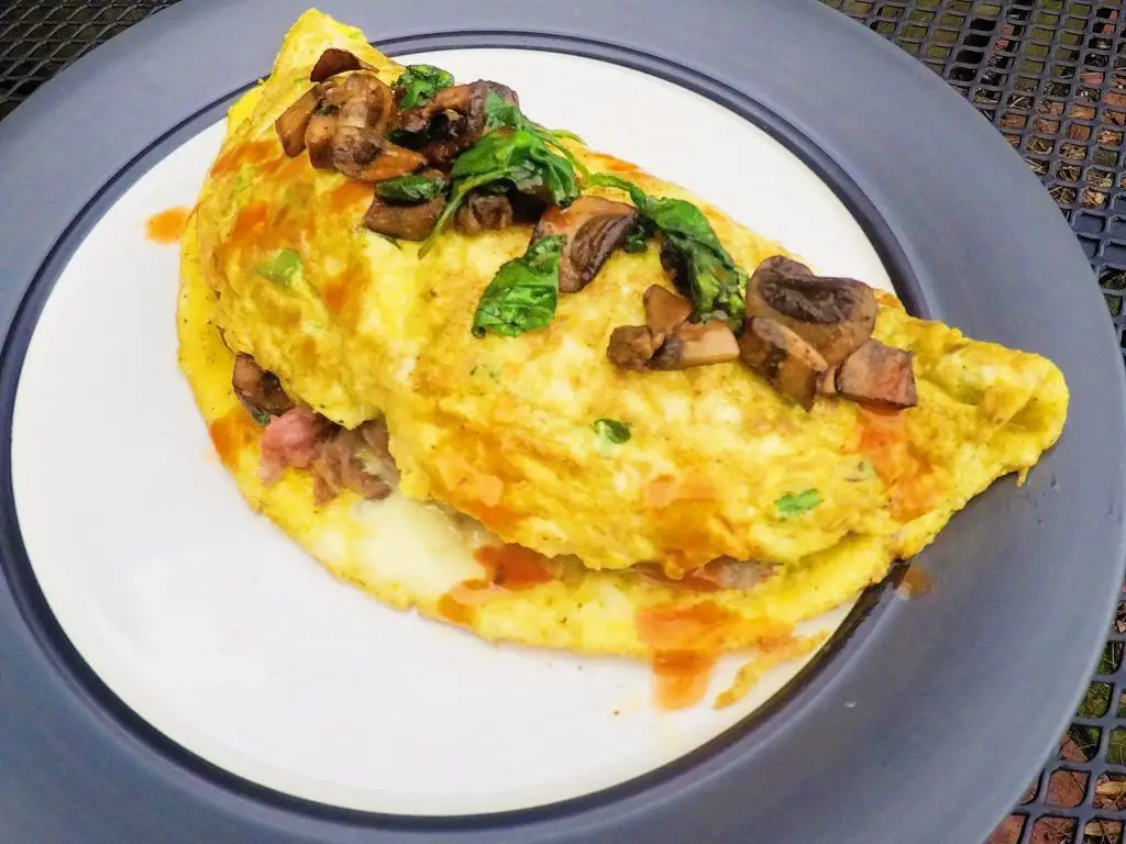 Ribeye Steak and Spinach Omelette