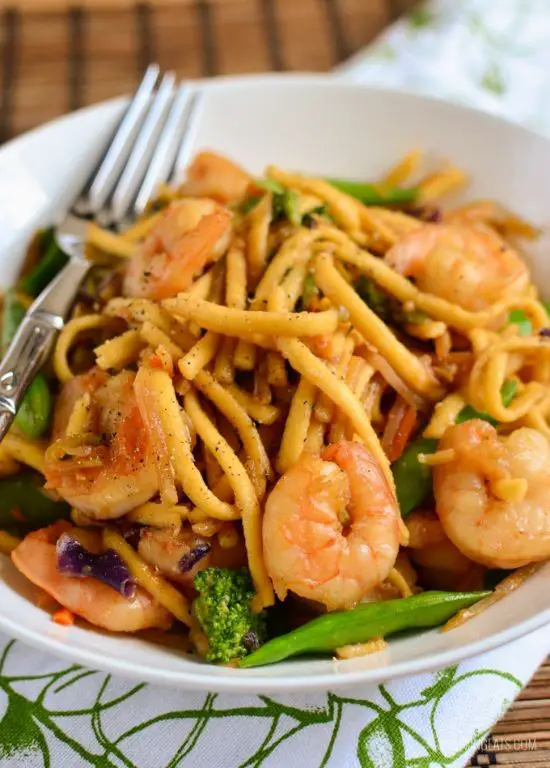 Rice Vinegar and Ginger Shrimp Noodles