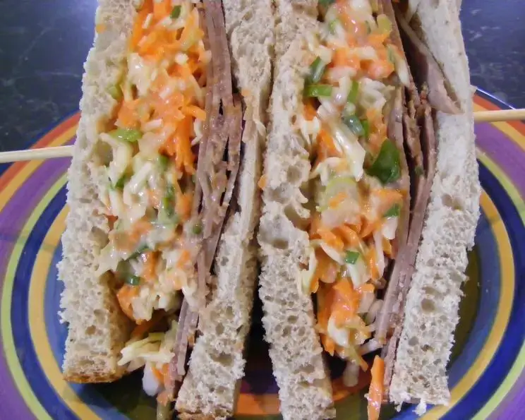 Roast Beef Sandwich with Carrot Slaw