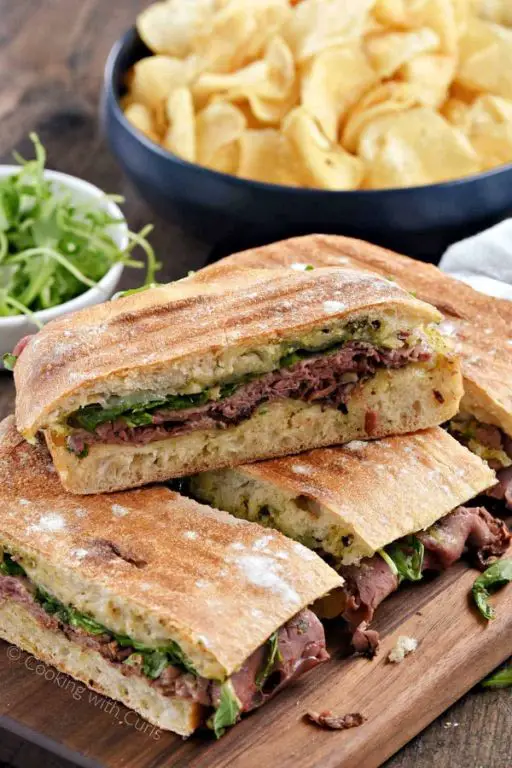 Roast Beef and Pesto Sandwich
