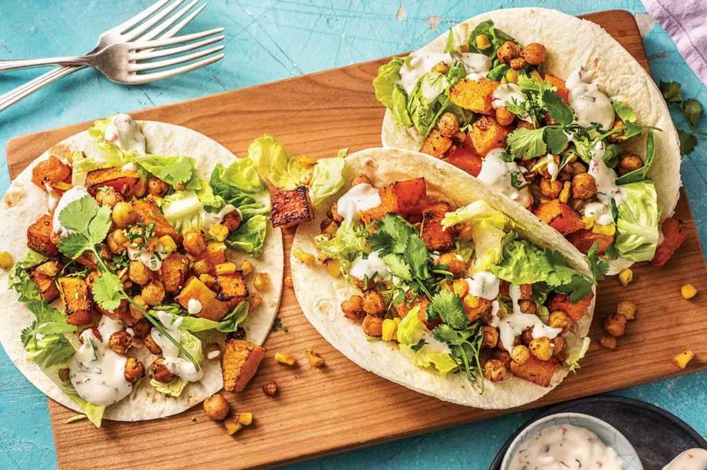 Roast Pumpkin and Chickpea Tacos
