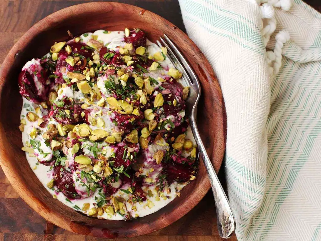 Roasted Beetroot and Creme Fraiche Salad