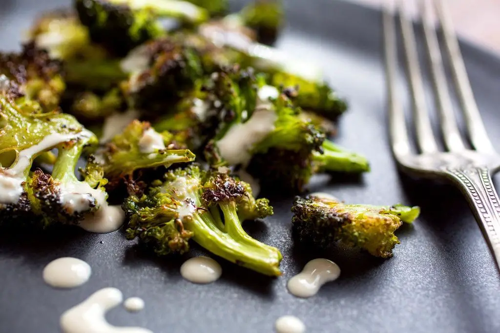 Roasted Broccoli with Tahini Dressing