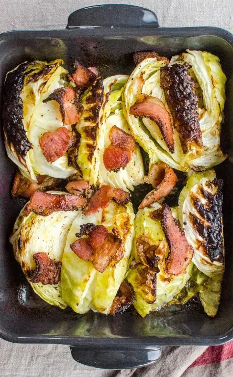 Roasted Cabbage Wedges with Bacon Crumbles