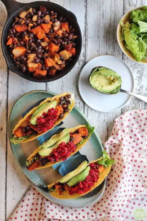 Roasted Dry Cranberry Bean Tacos