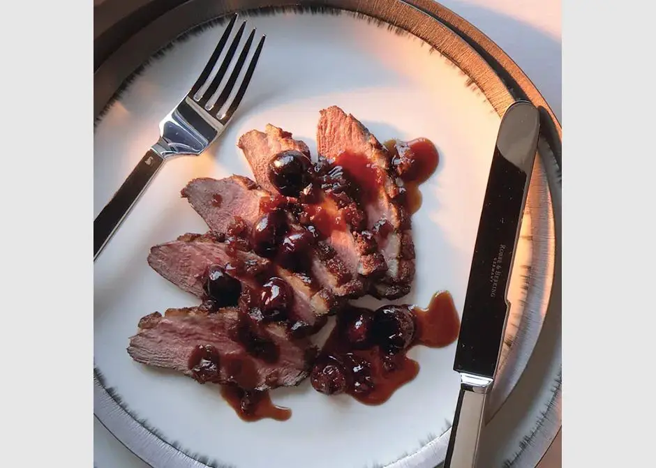 Roasted Duck Breast with Cherry Port Sauce