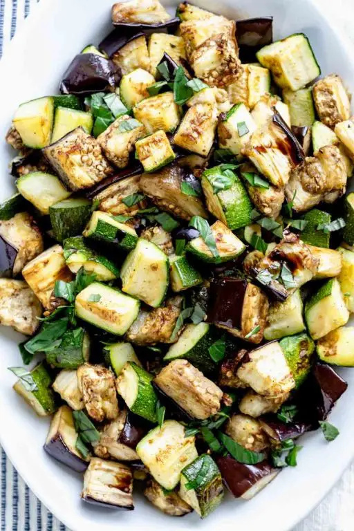 Roasted Eggplant and Zucchini Salad