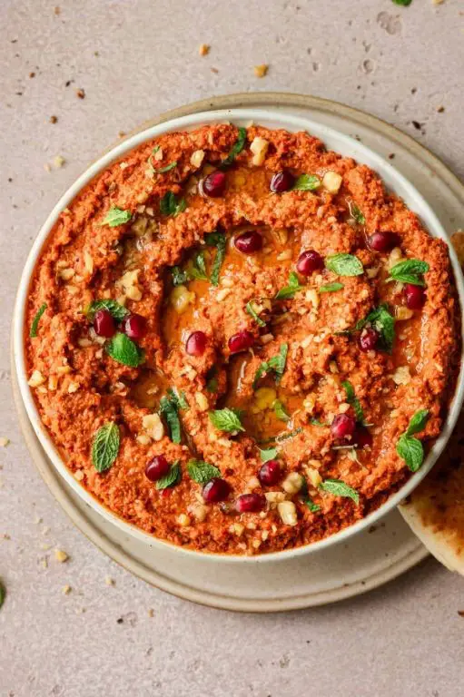 Roasted Garlic Muhammara with Lemon Zest