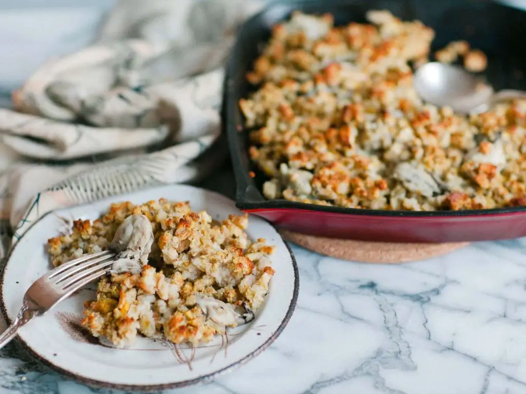 Roasted Garlic Oyster Stuffing