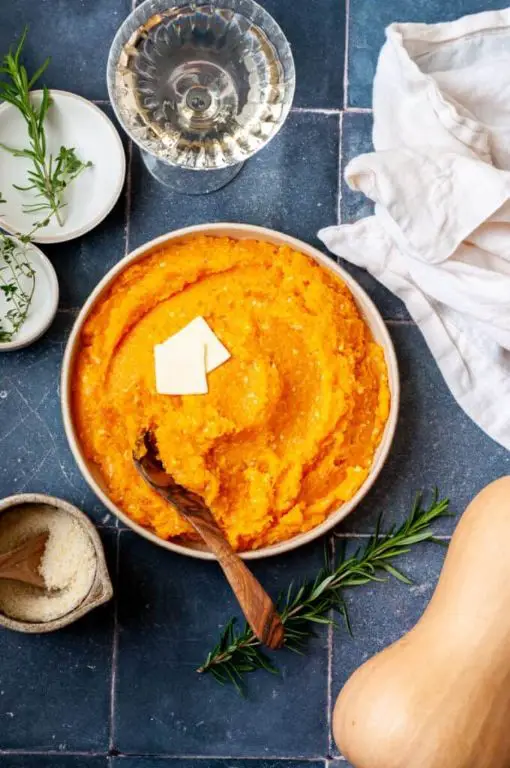 Roasted Garlic and Parmesan Mashed Butternut Squash