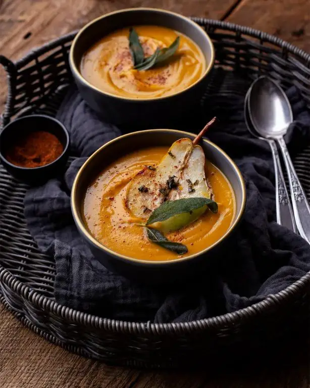 Roasted Pear and Sweet Potato Soup