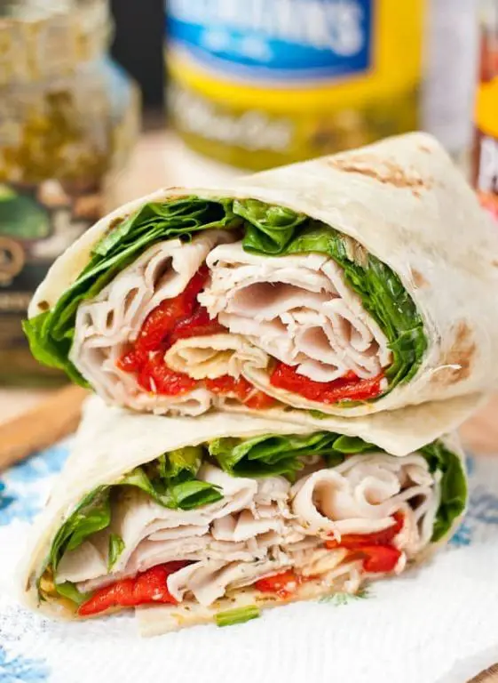 Roasted Pepper and Spinach Burritos