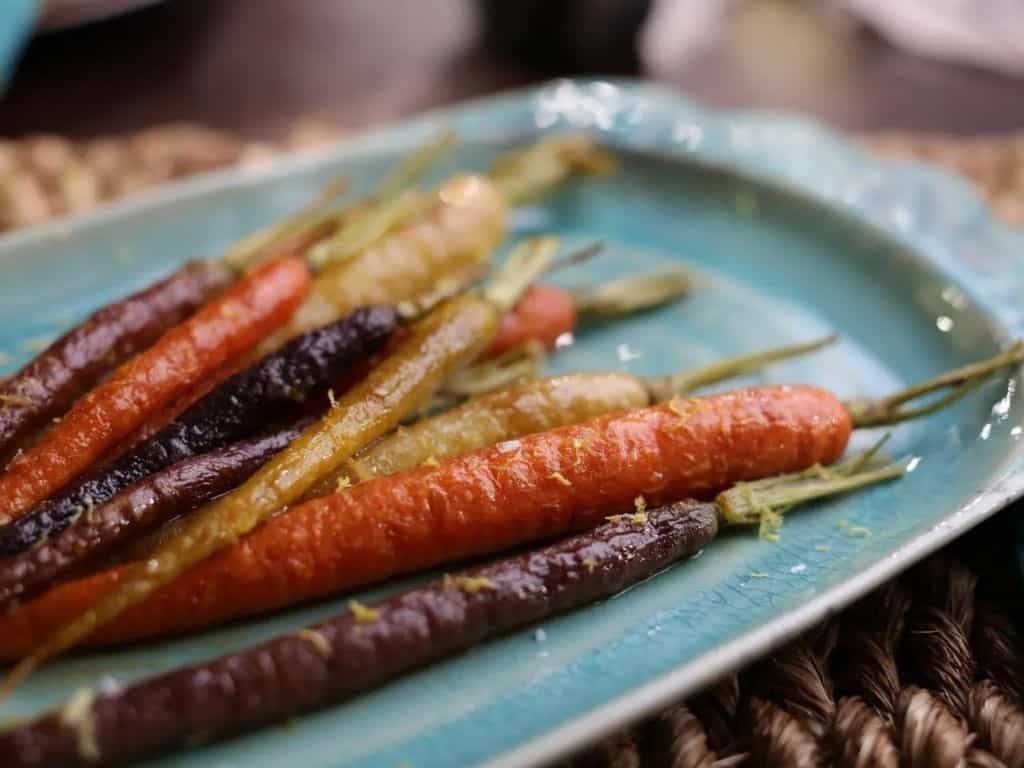 Roasted Rainbow Carrots with Honey Glaze