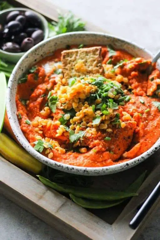 Roasted Red Pepper Canned Lentil Dip