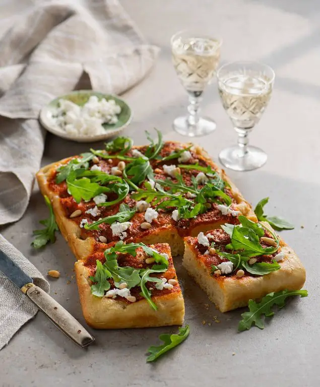 Roasted Red Pepper and Feta Focaccia