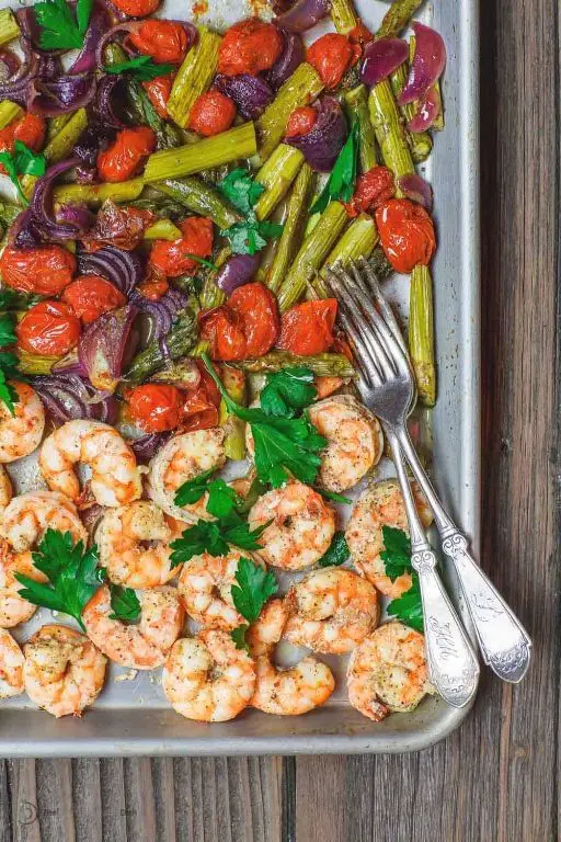 Roasted Shrimp with Mediterranean Vegetables