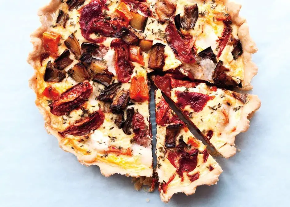 Roasted Vegetable Asiago Cheese Tart