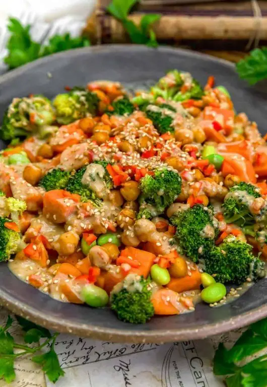 Roasted Vegetable Bowl with Sesame Dressing