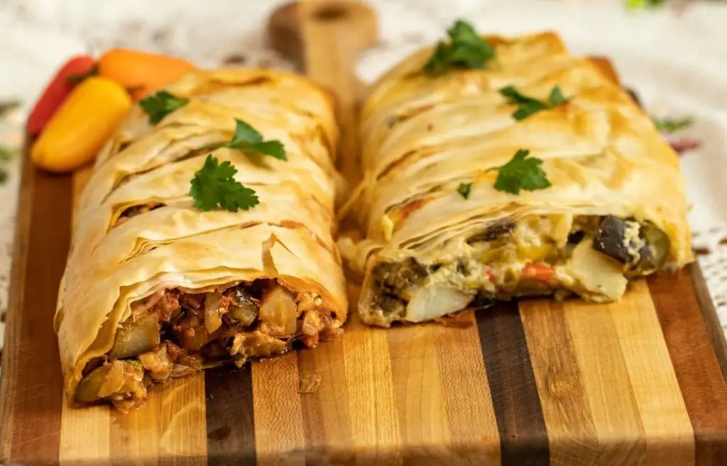 Roasted Vegetable Phyllo Strudel