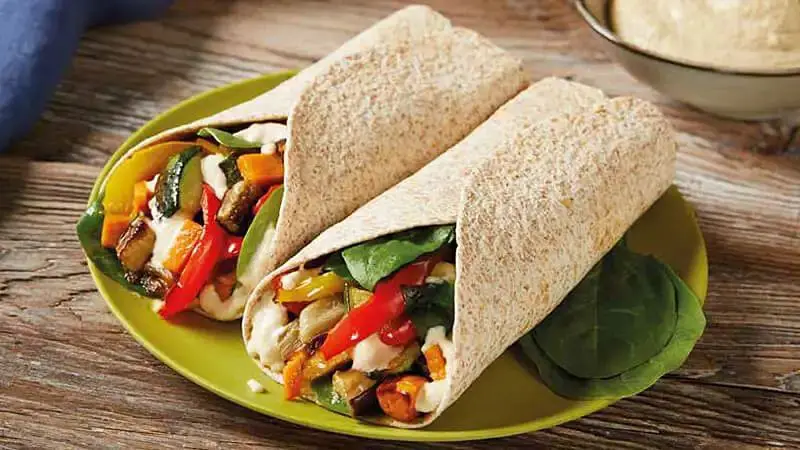 Roasted Veggie and Hummus Wrap